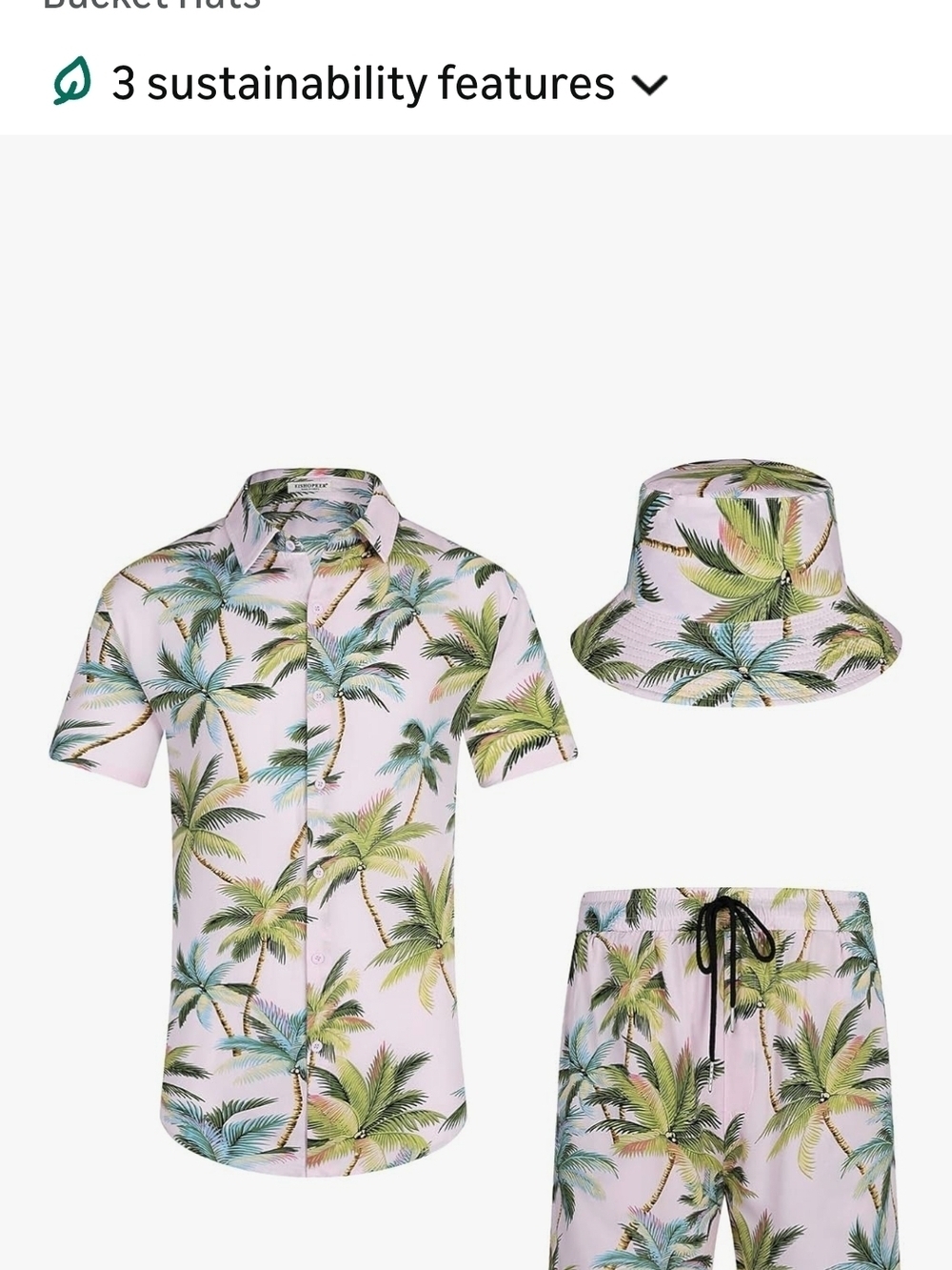 Men's Pink Tropical Palm Short-Sleeve Button-Down Shirt